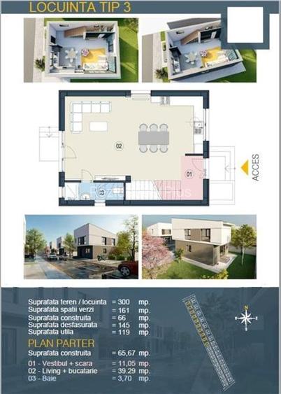 Vilă single Tunari - 4 Camere,  300mp Teren - 1