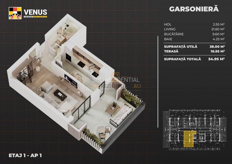 Apartament ideal cu terasa 17 mp, langa metrou Aparatorii Patriei, S4 - 1