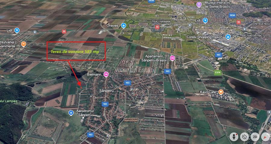 Teren intravilan de vanzare, cu vedere catre Dealul Lempes - Sanpetru - 585 mp - 3