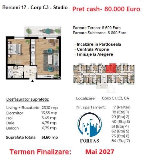 Apartament Tip Studio spatios si dotat cu incalzire in pardoseala! - 5