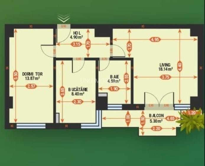2 Camere Tip1 D. 55mp Evergreen Towers Tatarasi - 500m Kaufland - Mobilat - 8