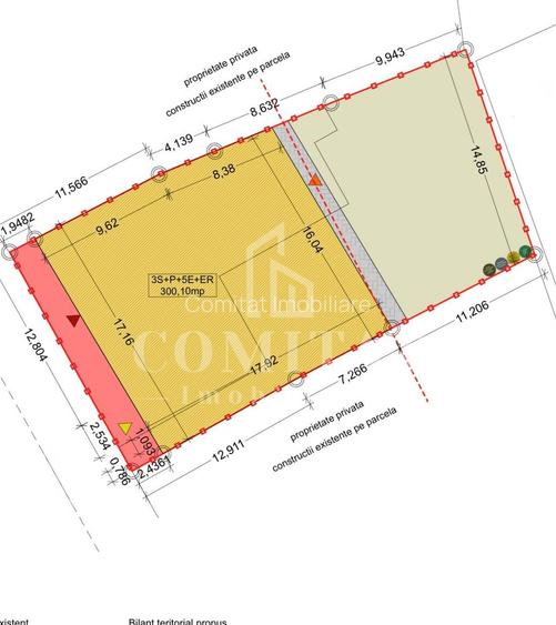 Teren ultracentral Cluj pentru investiție posibilitate 1-3S+P+5E+1R - 6