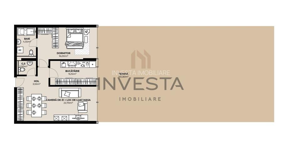 Apartament 2 camere cu terasa spectaculoasa, zona Septimiu Muresan! - 1