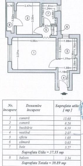 Apartament Cu 2 Camere | Intr. Dr. Iacob Felix | Piata Victoriei - 15