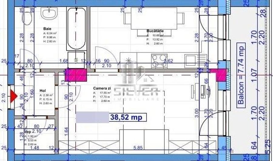 Apartament cu o camera/38.5 mp/imobil NZEB. - 2
