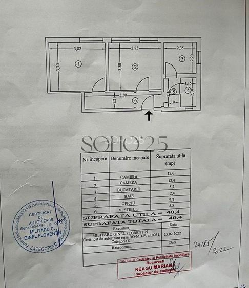 Apartament 2 camere | 40,4 mp | Etaj 9 | Vedere panoramică - 1