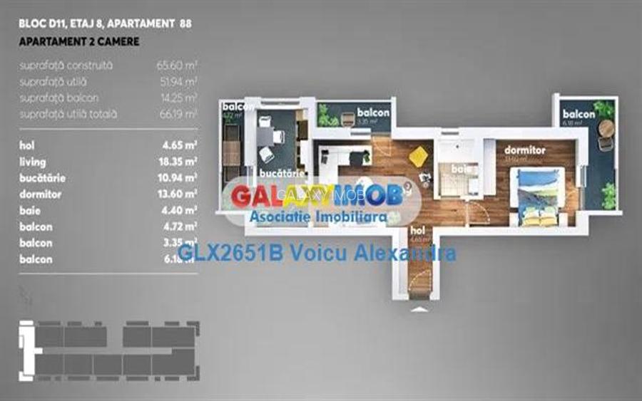 Apartament 2 Cam Bloc Nou Grand Kristal - Parcare - 5