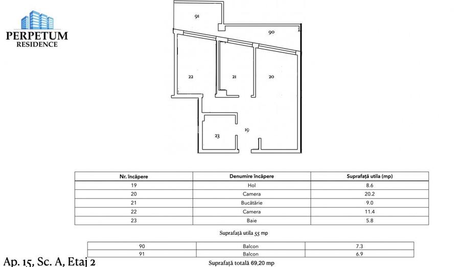 Tomis Nord - Vanzare apartament decomandat cu 2 camere,  bloc nou. - 5