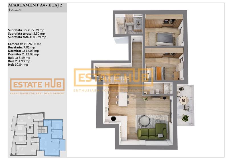 Apartamente premium 3 camere | Standarde NZEB | Zona centrala - 4