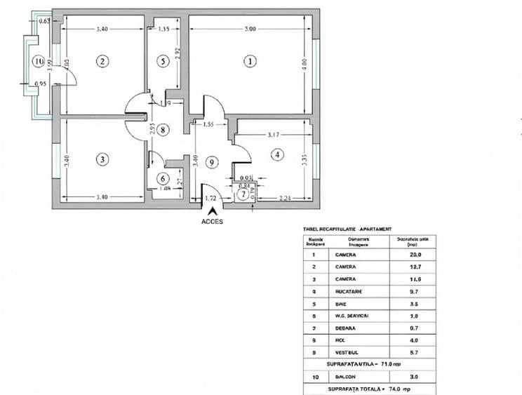 3 Camere et.3/8 Bloc Reabilitat Zona Nerva Traian - 11