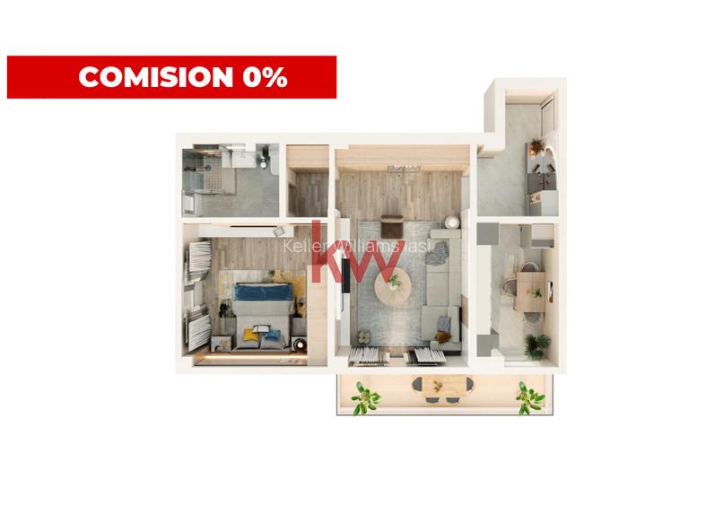 Apartament 2 camere 60 mp utili | Bloc nou | Parcare | 99.000€ | Valea Lupului - 4