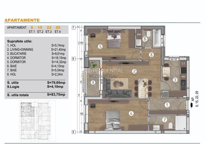 Apartament cu 3 camere, bloc nou,  Grand Arena, Bd Brancoveanu - 1