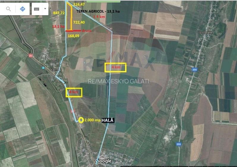Teren agricol 13,1 ha + Hală 700 mp + Utilaje Agricole - Piscu, Galati - 2