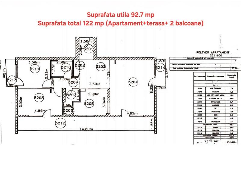 Apartament Nou cu 3 camere, 93 mp utili, Etaj 3, zona Rahovei - 11