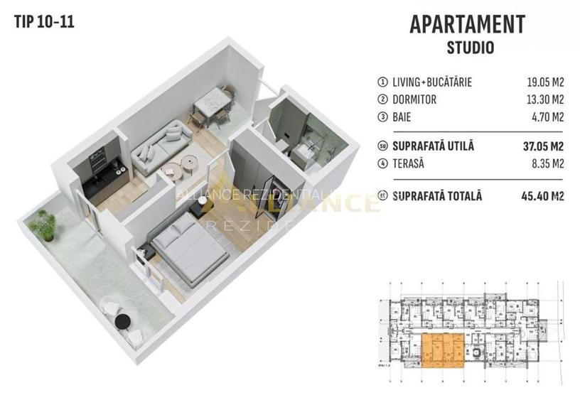 Metrou Berceni, studio cu loc parcare subteran - 4