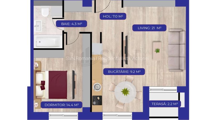 REA1024685 Apartament 2 camere Aviatiei Canton71 - 2