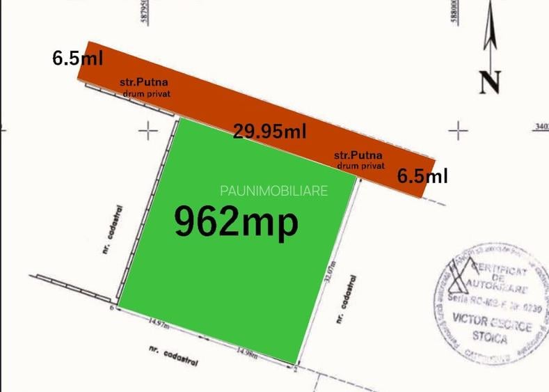 Teren intravilan 962mp utili ,cartier rezidential,str.Putna! - 2