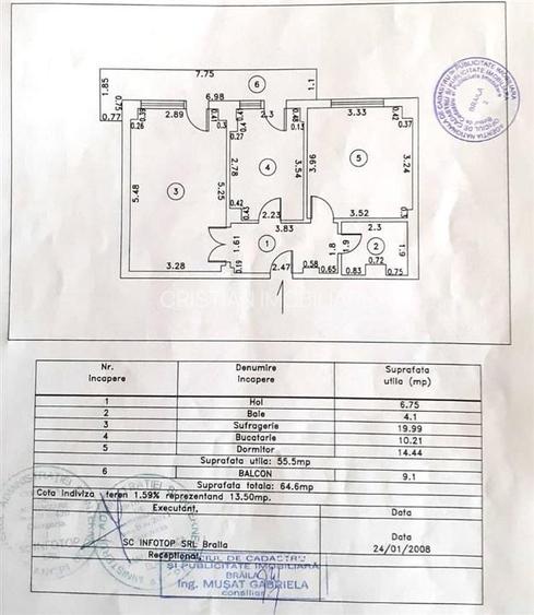 2 camere 65 mp, Calarasi, etaj intermediar, bloc cu lift - 6