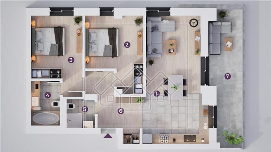 Apartament de vanzare in Sibiu - 3 camere - ansamblu nou, bl cu lift