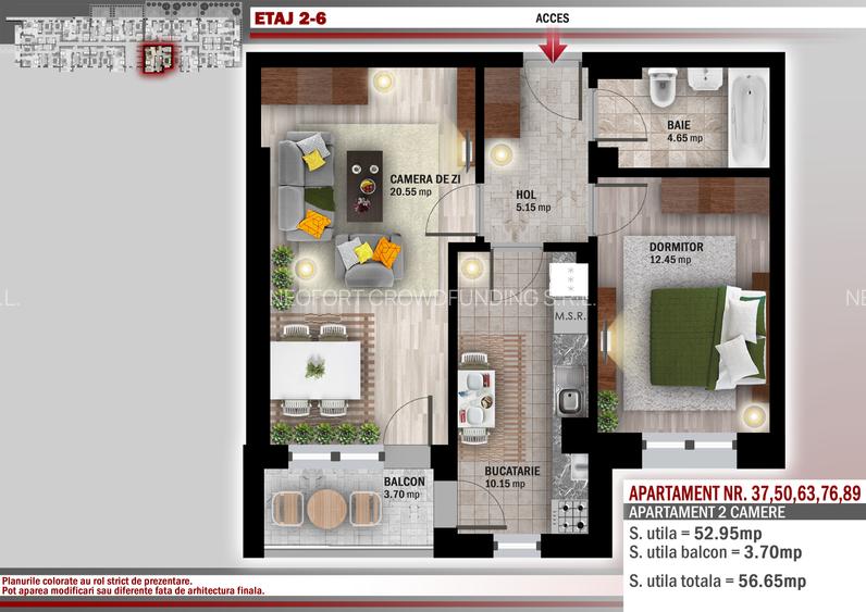 Neofort 50 Titan II–Promoție lansare:2 camere lângă metrou, incalzire pardoseala