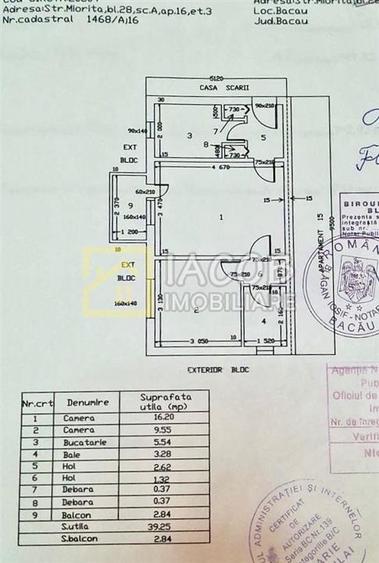Apartament 2 camere, str. Mioritei, etaj 3