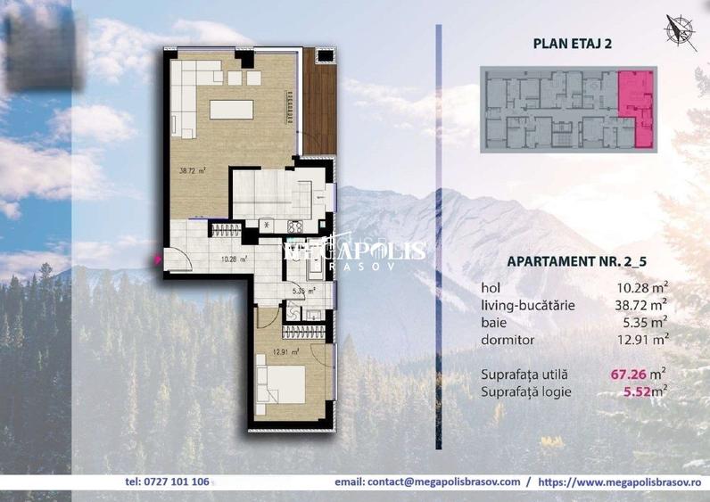 APARTAMENT 2 CAMERE PREMIUM | 67,26 MP UTILI + LOGIE | Brașov - 3