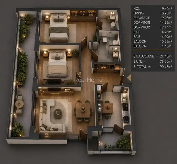 3 Camere | premium | 4 lifturi | 9 min Metrou | finalizat - 2