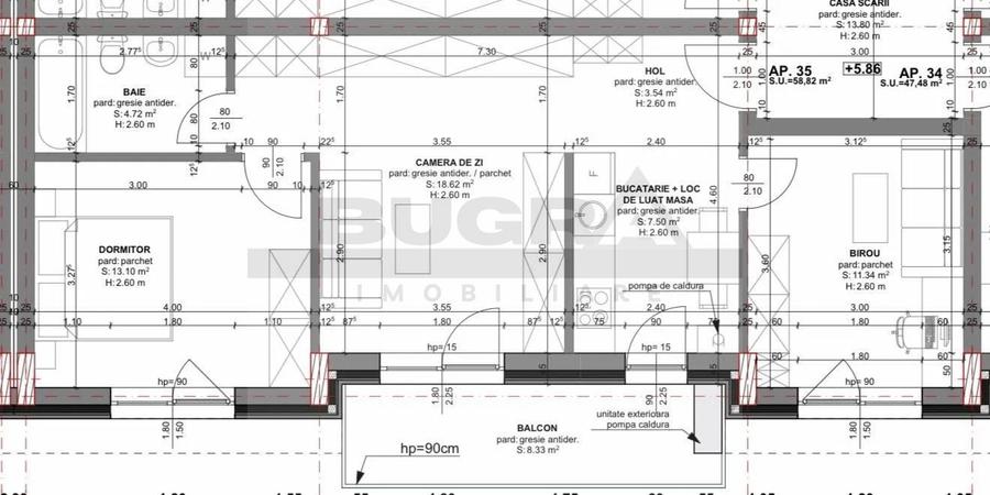 Apartament 3 camere, 59 mp, balcon, parcare, Beta Residence