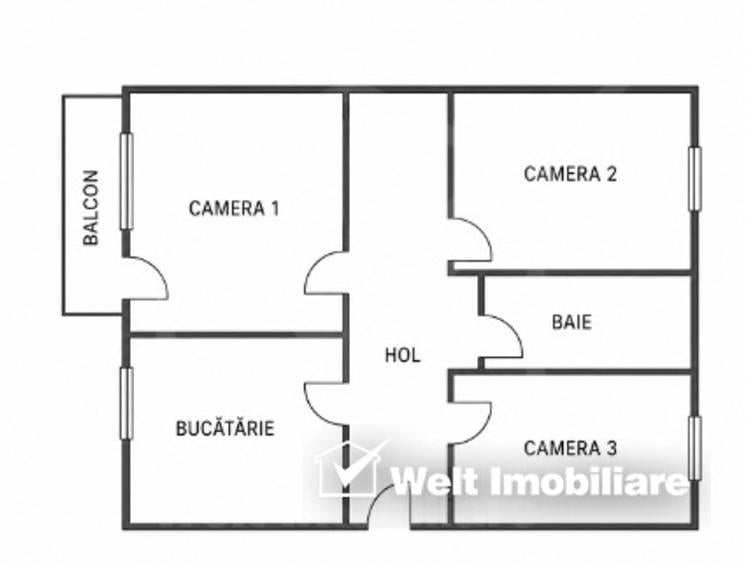 Apartament cu 3 camere, decomandat, Manastur, 65mp