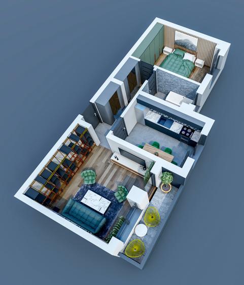 Apartament cu 2 camere Visan