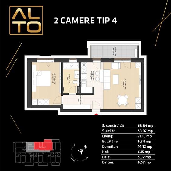 2 Camere | Fațadă ventilată | Finisaje Lux | Avans 5% | ALTO HOME - 19