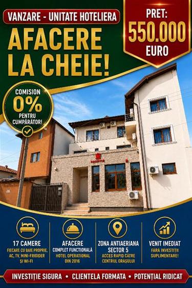 VANZARE - CLADIRE COMERCIALA  -  HOTEL - PRETABIL SI  PENTRU  AZIL - RAHOVA - MA
