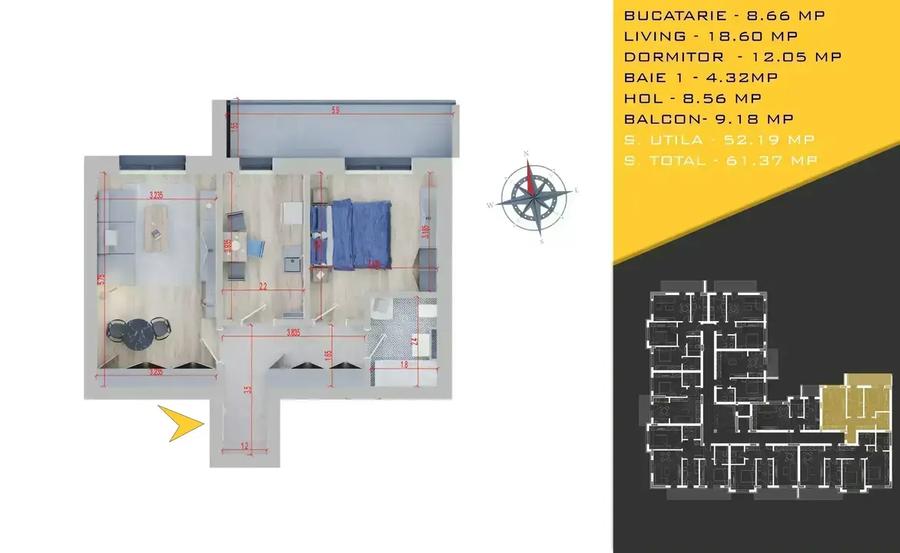 Parcare Inclusa | Apartament Nou 2 Camere Decomandat | Sector 3