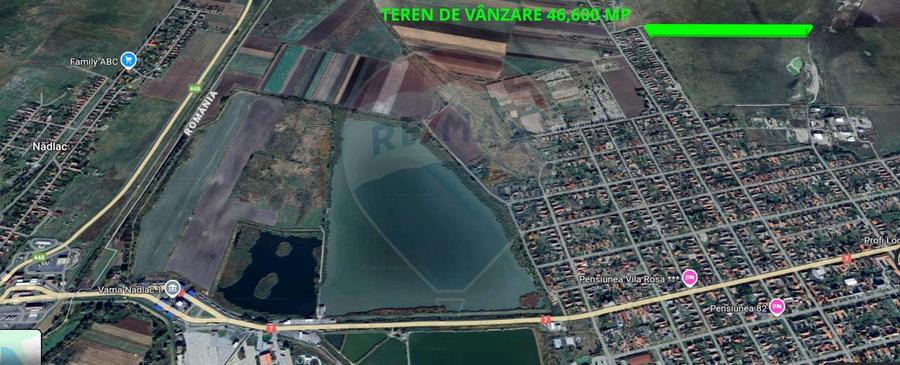 Teren cu potențial de vânzare 46,600mp lângă intravilan, în Nadlac