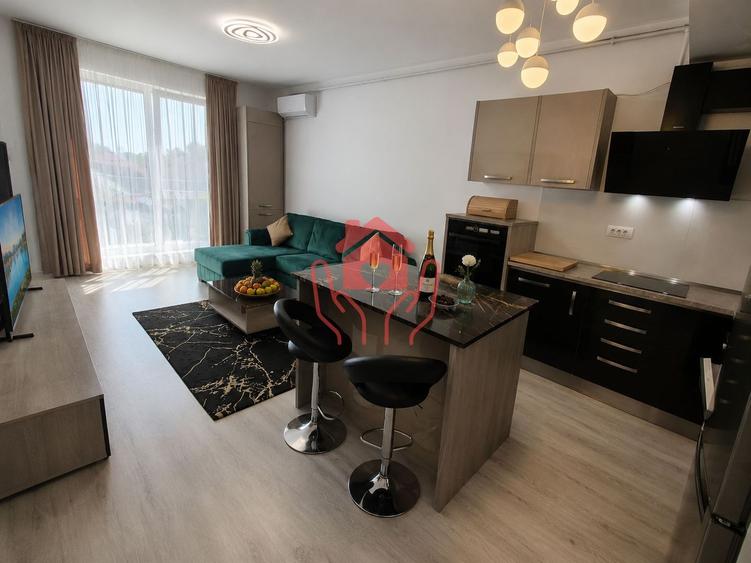 SISESTI-2 camere mobilate, 2 bai, terasa cu vedere lac, bloc boutique, parcare!