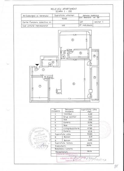 Apartament 3 camere, loc parcare subteran, living 50m2, zona Pod Constanta