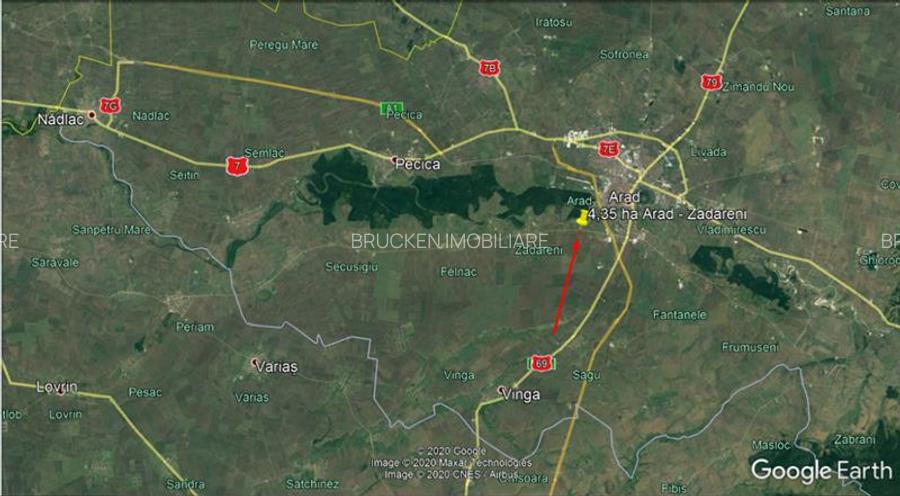 TEREN CU POTENTIAL INDUSTRIAL | 4,35 HA | ARAD, ZADARENI - 4