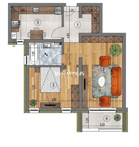 Apartament 2 Camere Decomandat