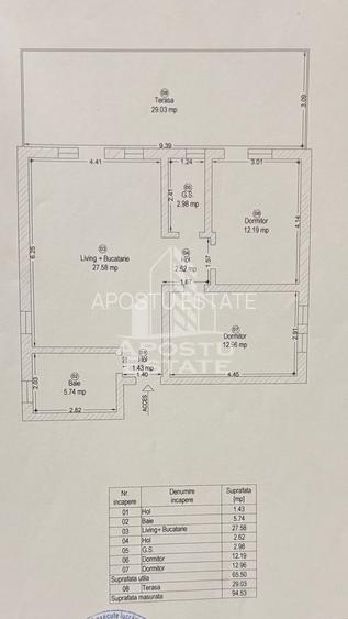 Penthouse cu 3 camere, 2 bai in zona Braytim, terasa spatioasa 30 mp - 12