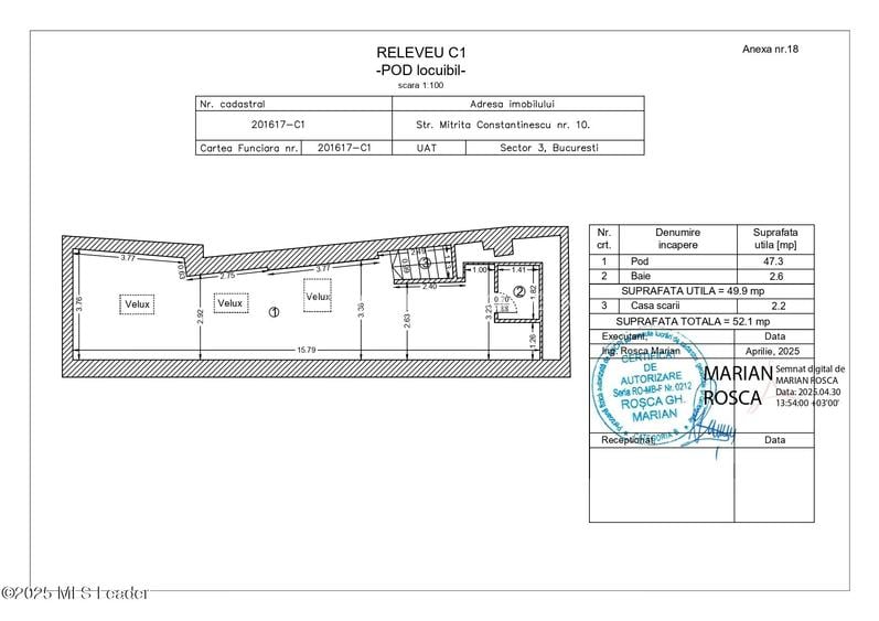 In Cartierul Evreiesc, casa 3 camere pivnita si mansarda open space. - 23