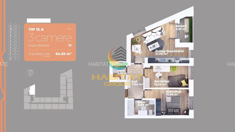 L.Rebreanu 3 camere semidec. 65 mp vis-a-vis AUCHAN TITAN - 2