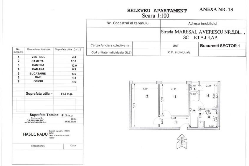 Vanzare apartament 2 camere Bd.Maresal Averescu nr.5, vedere spate, comision 0% - 2
