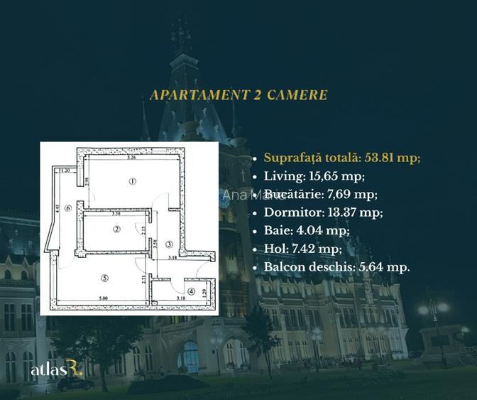 Apartament 2 camere | 53,81 mp | bloc nou | Sun City - Iasi - 14