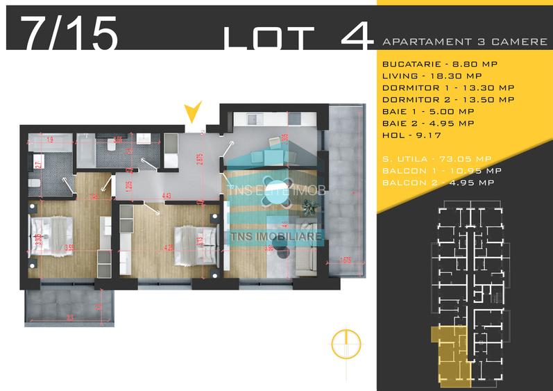 Apartament Generos 3 Camere 89 Mp, Zona Pallady, Metrou - 6