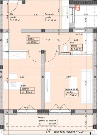 Apartament cu 2 camere,  etaj 1, LIFT, Cartier Planete - Giroc - ID V2771 - 2