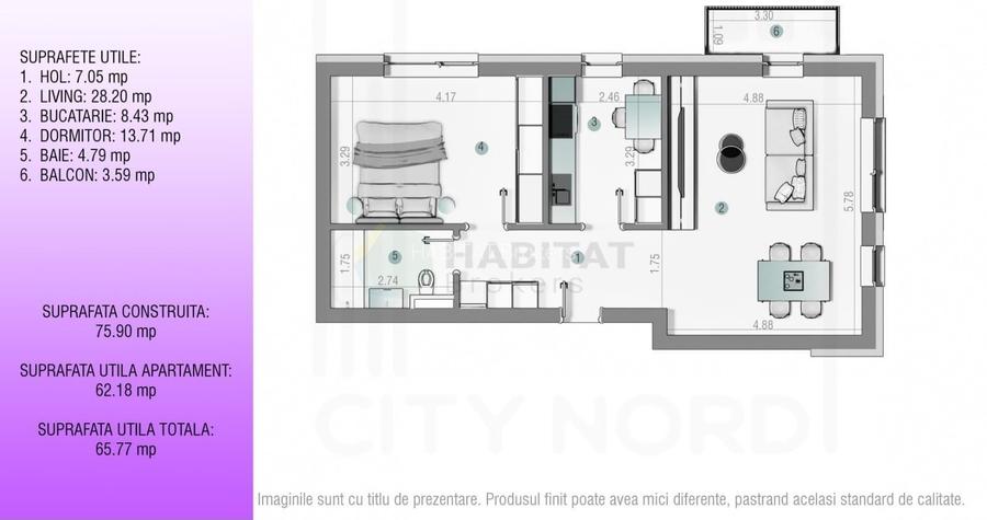 Apartament 2 camere premium – Nord Residence, Ștefan cel Mare/Tunari - 1