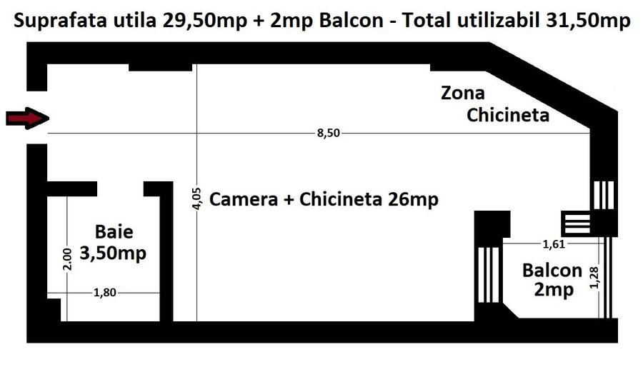 Garsoniera 31,50mp in Building Stefan Resort prima linie la mare - 23