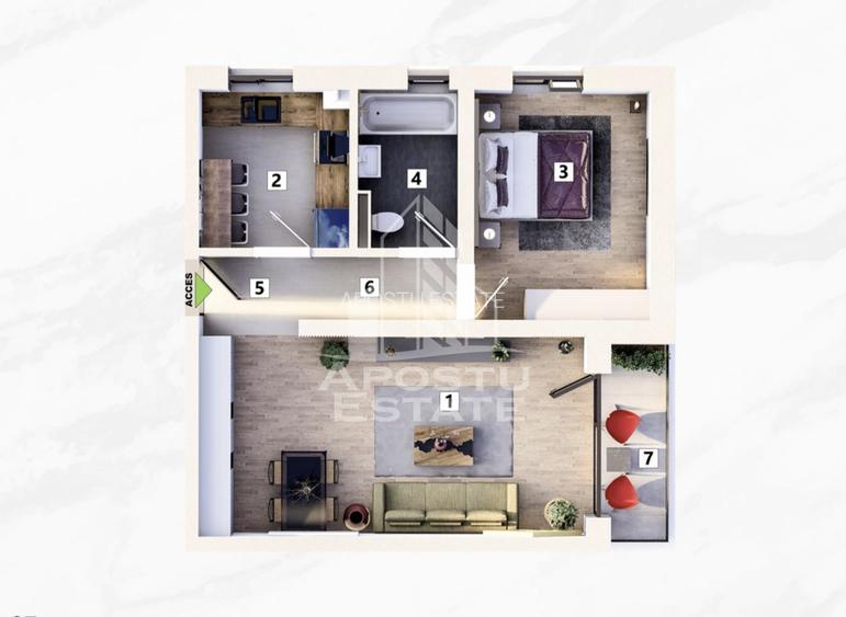 2 camere, bucatarie inchisa, parcare inclusa, lift, Mehala - 16