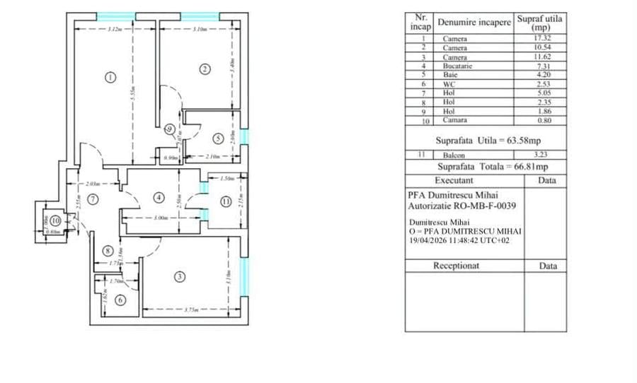 Apartament 3 camere de vânzare | Dristor | 67 mp | 9 minute de metrou - 7