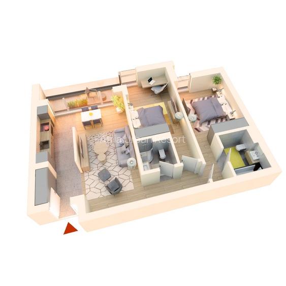 3 camere finalizat: 83mp SU totala I Sect 1 Lac Straulesti-Mall Colosseum - 1